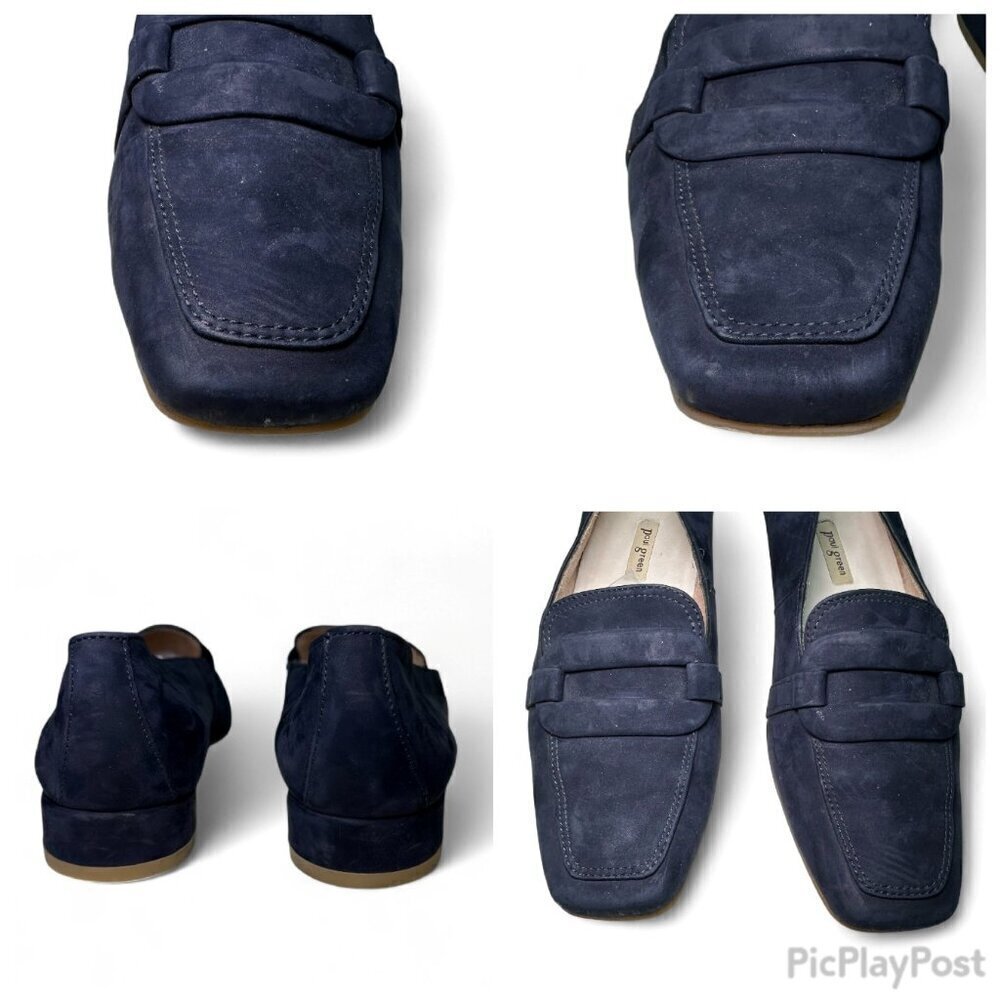 PAUL GREEN Sapphire Blue Rimona Flat Suede Loafers - Size UK 5 - Picture 11 of 14